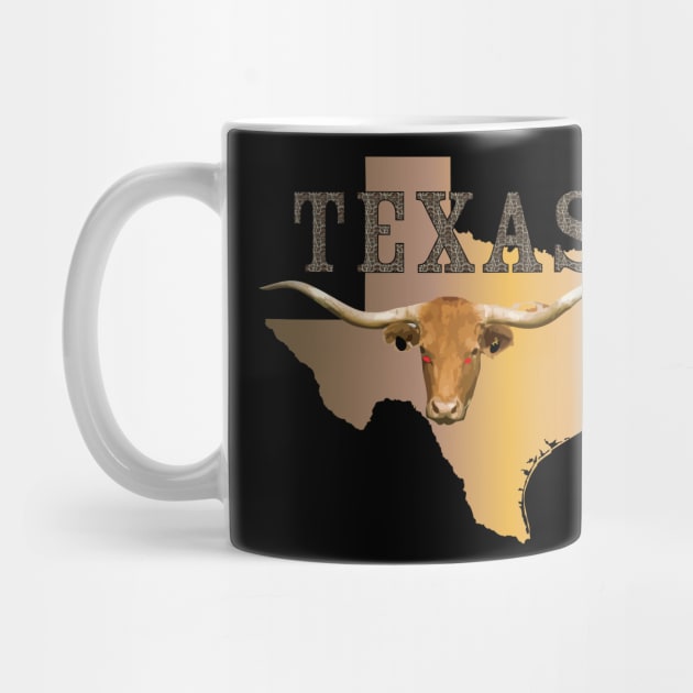 Texas - Rattler Skin -Texas State Map w Longhorn  X 300 by twix123844